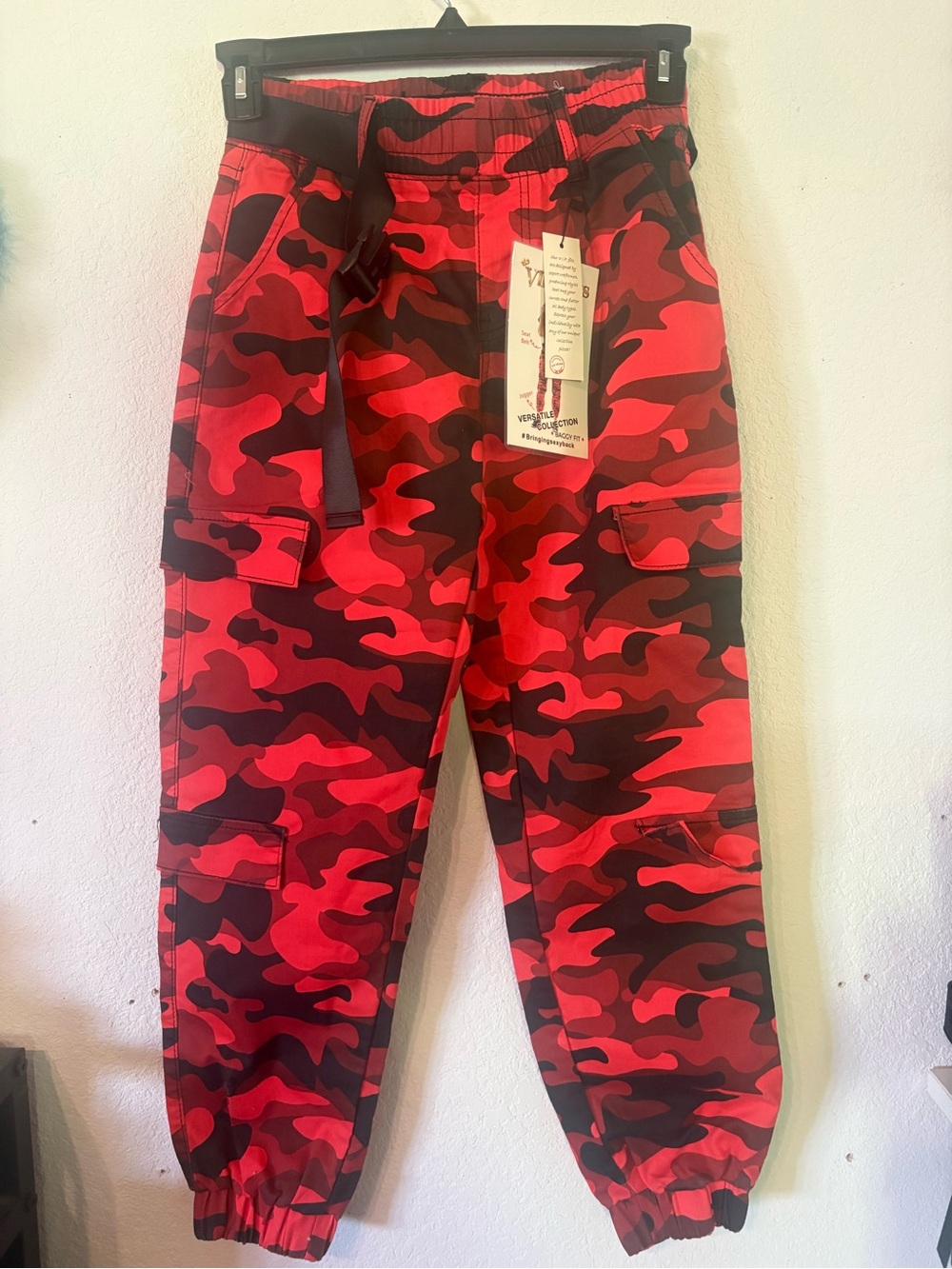 Red Camouflage Cargo Joggers